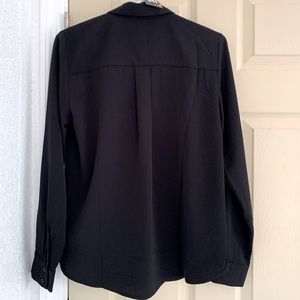 Size xxs black hidden button dress shirt